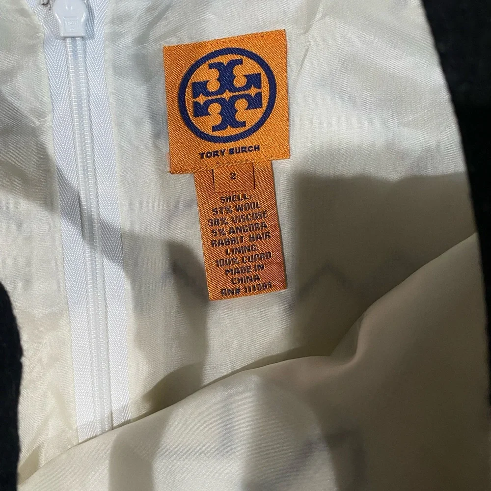 Tory Burch Wool Cream And Black Dress Midi‎ Knee Length
